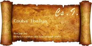 Csuha Ibolya névjegykártya